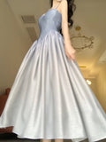Niulatu A line Spaghetti Straps Long Birthday Dresses Prom Dress Birthday Outfits SD1186