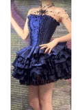 Niulatu Ball Gown Strapless Blue Homecoming Dresses Lolita Dress Birthday Dress Birthday Outfits SD1188