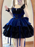 Niulatu Ball Gown Straps Royal Blue Organza Short Lolita Dresses Party Dress Birthday Outfits SD1194