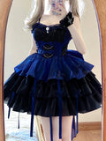 Niulatu Ball Gown Straps Royal Blue Organza Short Lolita Dresses Party Dress Birthday Outfits SD1194