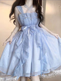Niulatu Ball Gown Square Neckline Short Blue Lolita Dresses Party Dress Birthday Outfits SD1206