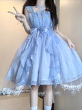Niulatu Ball Gown Square Neckline Short Blue Lolita Dresses Party Dress Birthday Outfits SD1206