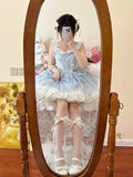 Niulatu Ball Gown 2 Pieces Top And Skirt Short Blue Lolita Dresses Party Dress Birthday Outfits SD1207
