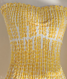 Niulatu Sheath Strapless Yellow Lace Vacation Dress Short Birthday Dresses SD120