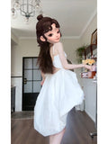 Niulatu High Low Spaghetti Straps White Beach Dress Party Dress Birthday Dresses Birthday Outfits SD1213