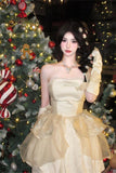 Niulatu Ball Gown Strapless Champagne Party Dress Birthday Dresses Birthday Outfits SD1214