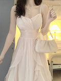 Niulatu A Line Spaghetti Straps Champagne Prom Dresses Night Dress Birthday Outfits SD1215