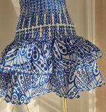 Niulatu Sheath Strapless Royal Blue Lace Vacation Dress Short Birthday Dresses SD121