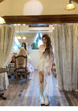 Niulatu High Low Spaghetti Straps Ivory Holiday Dresses Night Dress Birthday Outfits SD1221