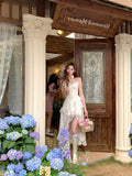 Niulatu High Low Spaghetti Straps Ivory Holiday Dresses Night Dress Birthday Outfits SD1221