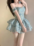 Niulatu Ball Gown Spaghetti Straps Green Satin Party Dress Birthday Dresses Birthday Outfits SD1229