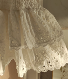 Niulatu Sheath Strapless White Lace Vacation Dress Short Birthday Dresses SD122