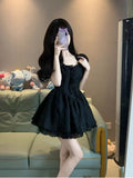 Niulatu Gown Square Neckline Black Holiday Dress Birthday Dresses Birthday Outfits SD1236