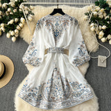 Niulatu A line Long Sleeves Long Sleeves White Holiday Dresses Autumn Beach Dress SD1266
