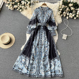 Niulatu A line Long Sleeves Floral Holiday Dresses Women's Dress SD1284