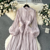 Niulatu A line Scoop Long Sleeves Lilac Holiday Dresses Women's Dress SD1287