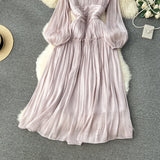 Niulatu A line Scoop Long Sleeves Lilac Holiday Dresses Women's Dress SD1287