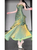 Niulatu Sheath Spaghetti Straps Green Holiday Dress Birthday Dresses Birthday Outfits SD1294
