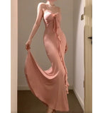 Niulatu Sheath Spaghetti Straps Pink Holiday Dress Birthday Dresses Birthday Outfits SD1296