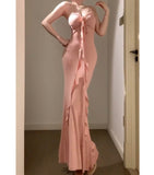 Niulatu Sheath Spaghetti Straps Pink Holiday Dress Birthday Dresses Birthday Outfits SD1296