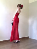 Niulatu Sheath Spaghetti Straps Red Holiday Dress Birthday Dresses Birthday Outfits SD1298