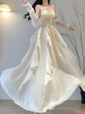 Niulatu A Line Spaghetti Straps Ivory Holiday Dress Birthday Dresses Birthday Outfits SD1299