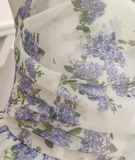 Niulatu A line Spaghetti Straps Lilac Floral Travel Vacation Women Dress Tea Length Birthday Outfits SD129