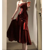 Niulatu Sheath Spaghetti Straps Burgundy Holiday Dress Birthday Dresses Birthday Outfit SD1300