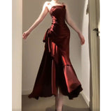 Niulatu Sheath Spaghetti Straps Burgundy Holiday Dress Birthday Dresses Birthday Outfit SD1300