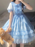 Niulatu Ball Gown Light Sky Blue Chiffon Holiday Dress Birthday Dresses Birthday Outfits SD1301