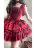 Niulatu French Ball Gown Spaghetti Straps Holiday Dress Burgundy Birthday Dresses Birthday Outfits SD1302