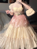 Niulatu Ball Gown High Neckline Short Sleeves Holiday Dress Birthday Dresses Birthday Outfits SD1303