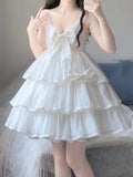 Niulatu French Ball Gown Straps Holiday Dress White Short Birthday Dresses Birthday Outfits SD1306