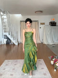 Niulatu Spaghetti Straps Prom Dresses Gray Blue Party Dress SD1307