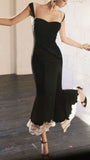 Niulatu Mermaid Straps Chiffon Black Prom Dresses HZ1110