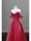 Niulatu Ball Gown Off The Shoulder Navy Blue Tulle Long Prom Dresses Party Dress SD1326