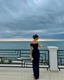 Niulatu Sheath Off The Shoulder Black Long Prom Dresses Party Dress SD1329
