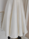 Niulatu A line Straps White Vacation Dress Satin Women Summer Dresses SD132