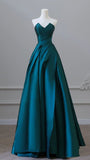 Niulatu Ball Gown Sweetheart Satin Ruffles Long Prom Dresses Party Dress SD1330