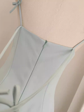 Niulatu A line Spaghetti Straps Sage Green Travel Vacation Women Dress Short Birthday Outfits SD133