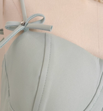 Niulatu A line Spaghetti Straps Sage Green Travel Vacation Women Dress Short Birthday Outfits SD133