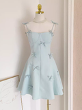 Niulatu A line Spaghetti Straps Sage Green Travel Vacation Women Dress Short Birthday Outfits SD133