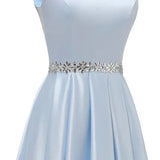 Niulatu A Line Scoop Neckline Satin Green Long Prom Dresses Party Dress SD1340