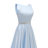 Niulatu A Line Scoop Neckline Satin Green Long Prom Dresses Party Dress SD1340