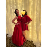 Niulatu A Line Scoop Neckline Satin Green Long Prom Dresses Party Dress SD1340