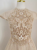 Niulatu A line High Neckline Lace Vacation Dress Tulle Women Dresses SD137