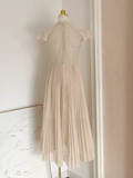 Niulatu A line High Neckline Lace Vacation Dress Tulle Women Dresses SD137