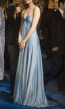 Niulatu A-Line Sweetheart Blue Satin Long Prom Dresses Formal Evening Dress SD1390