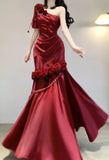 Niulatu Style Prom Dresses Long Evening Dress Aesthetic Formal Red Birthday Dress SD1392