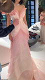 Niulatu Sheath Sweetheart Floral Pink Tulle Sleeveless Evening Prom Dresses SD1425